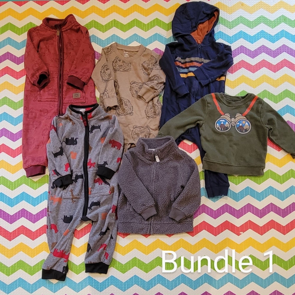 Fall/Winter 18months boys bundle. Jumpsuits, jackets, sweater.